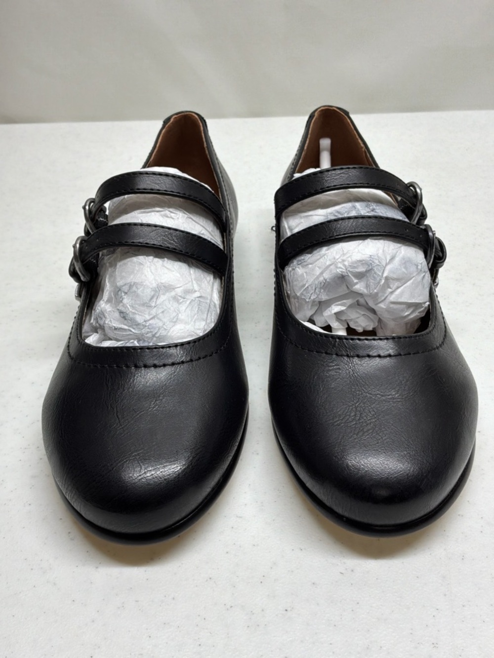 Classic Black Mary Jane Flats - Women's Comfortable Everyday Shoes - Picture 2 of 8
